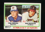 1978  Topps Baseball Card #206 1977 Strikeout Leaders: Nolan Ryan-Phil Niek