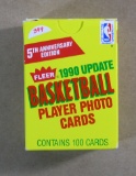 1990 Fleer Update 5th Anniversary Addition Basketball Card Complete Set (10