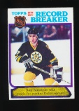 1980 Topps ROOKIE Hockey Card #2 Record Breaker Rookie Ray Bourque Boston B