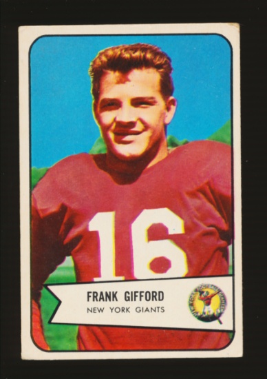 1954 Bowman Football Card #55 Hall of Famer Frank Gifford New York Giants