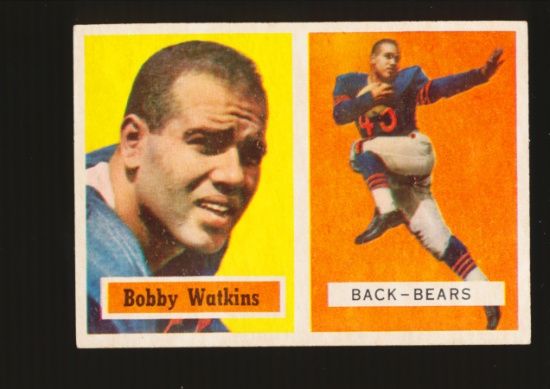 1957 Bowman Football Card #7 Bobby Watkins Chicago Bears