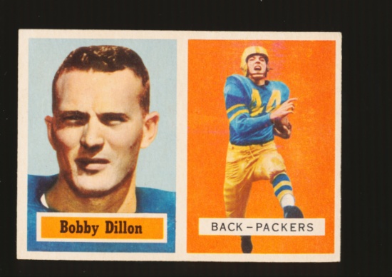 1957 Bowman Football Card #9 Hall of Famer Bobby Dillon Green Bay Packers