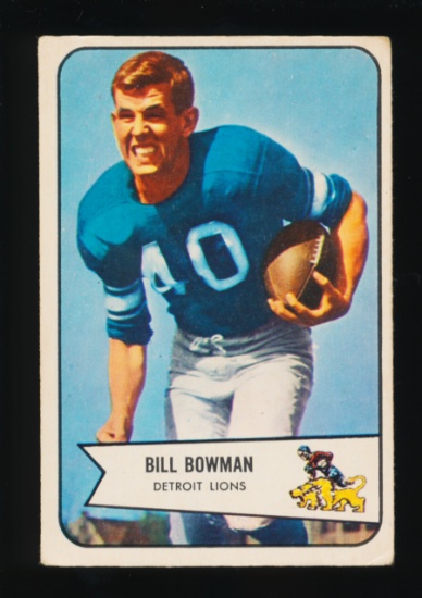 1954 Bowman Football Card #17 Bill Bowman Detroit Lions