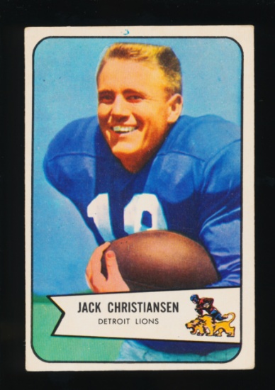 1954 Bowman Football Card #100 Hall of Famer Jack Christansen Detroit Lions