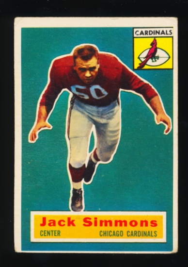 1956 Topps Football Card #82 Jack Simmons Chicago Cardinals (Scarce Short P