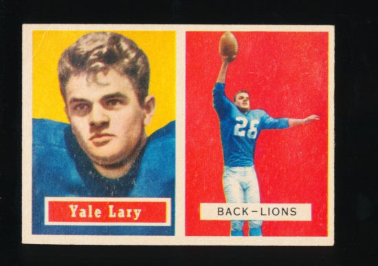 1957 Topps ROOKIE Football Card #68 Rookie Hall of Famer Yale Lary Detroit