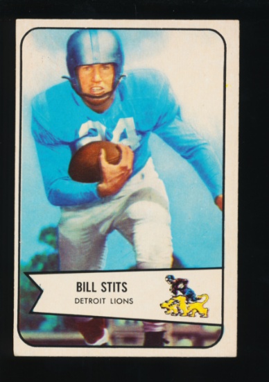 1954 Bowman Football Card #5 Bill Stits Detroit Lions