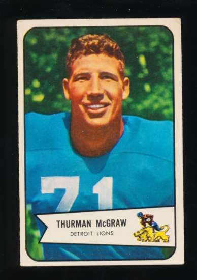 1954 Bowman Football Card #91 Thurman McGraw Detroit Lions