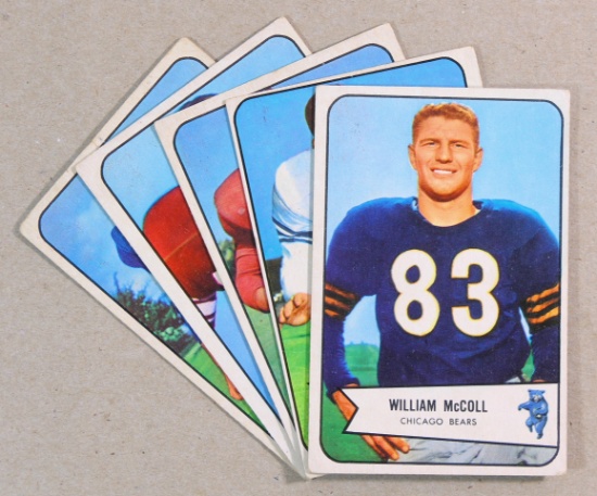 (5) 1954 Bowman Lower Grade Football Cards