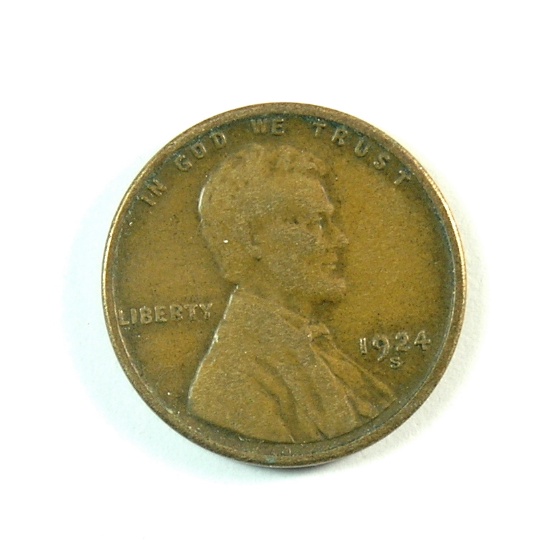 5.      1924-S Wheat Cent