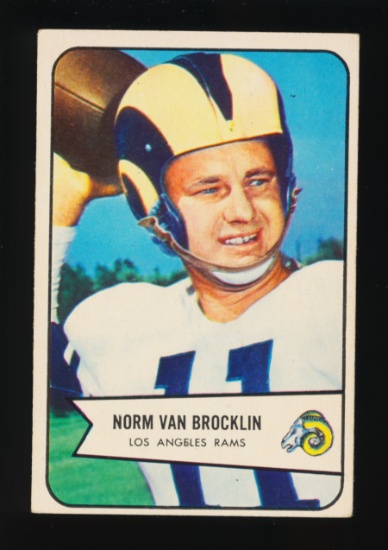 1954 Bowman Football Card #8 Hall of Famer Norm Van Brocklin Los Angeles Ra