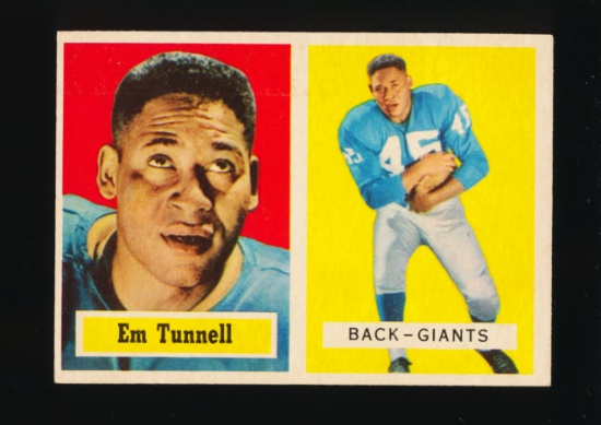 1957 Topps Football Card #35 Hall of Famer Em Tunnell New York Giants