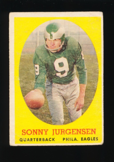 1958 Topps ROOKIE Football Card #90 Rookie Hall of Famer Sony Jurgensen Phi