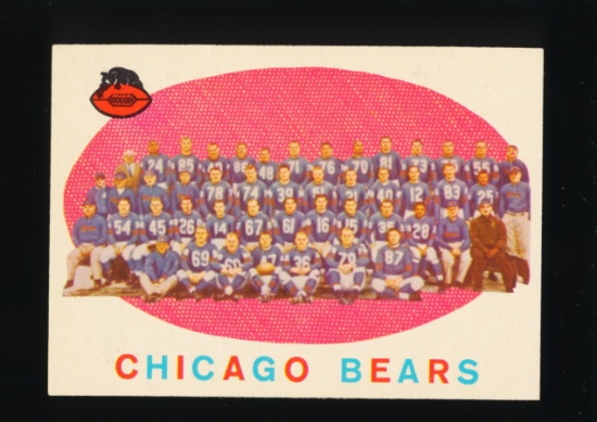 1959 Topps Football Card #104 Chicago Bears Team/Checklist