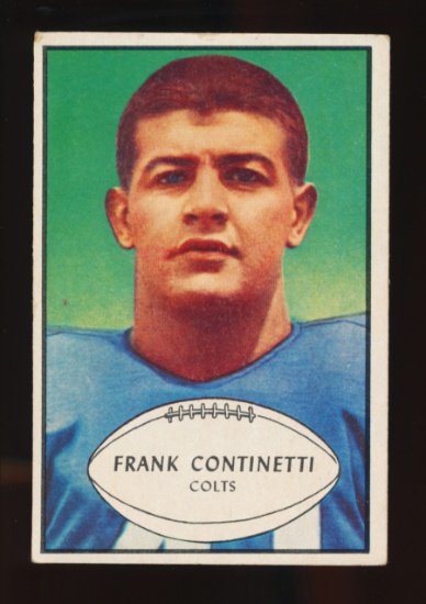 1953 Bowman Football Card #44 Frank Continetti Baltimore Colts (Scare Short