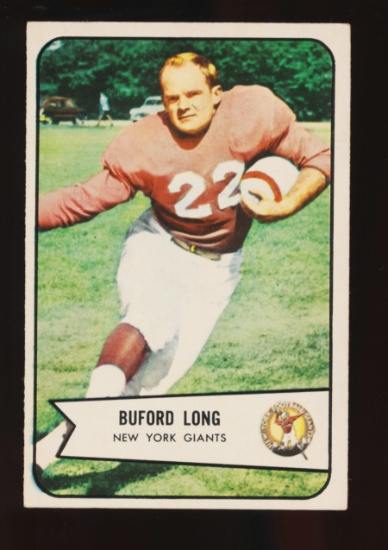 1954 Bowman Football Card #43 Buford Long New York Giants