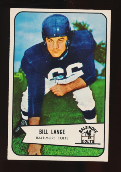 1954 Bowman Football Card #62 Bill Lange Baltimore Colts