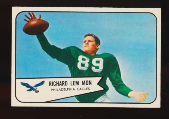 1954 Bowman Football Card #114 Richard Lem Mon Philadelphia Eagles