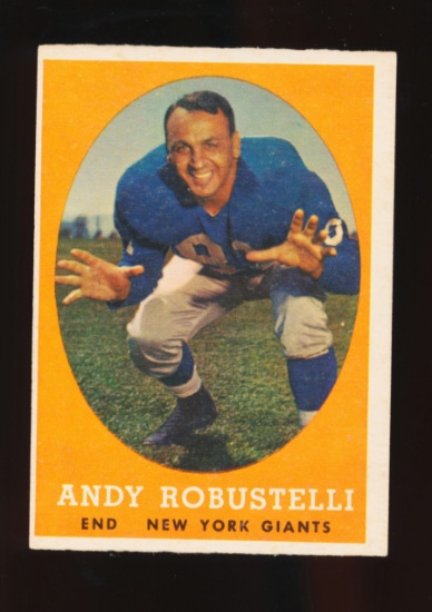 1958 Topps Football Card #15 Hall of Famer Andy Robustelli New York Giants