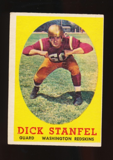 1958 Topps Football Card #39 Hall of Famer Dick Stanfel Washington Redskins