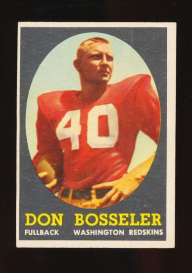 1958 Topps ROOKIE Football Card #132 Rookie Don Bosseler Washington Redskin