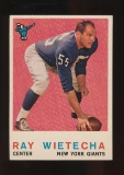 1959 Topps Football Card #99 Ray Wietecha New york Giants