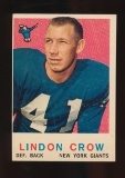 1959 Topps Football Card #156 Lindon Crow New York Giants