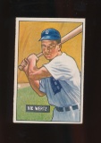 1951 Bowman Baseball Card #176 Vic Wertz Detroit Tigers. Reverse Stain