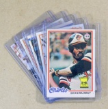 (5) Hall of Famer Eddie Murray Baseball Cards Including Rookie Card