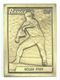 1990 Topps Solid Bronze Baseball Card #1 Hall of Famer Nolan Ryan Texas Ran