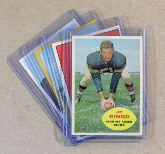 (5) 1960s Hall of Famer Jim Ringo (Green Bay Packers) Football Cards