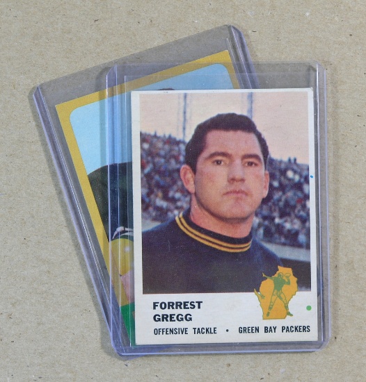 (2) 1960s Hall of Famer Forrest Gregg (Green Bay packers) Football Cards