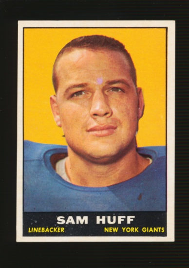 1961 Topps Error Football Card #91 Hall of Famer Sam Huff New York Giants.