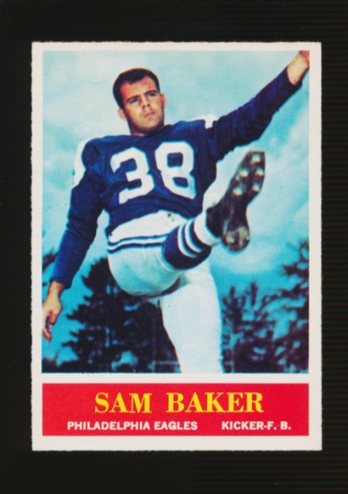 1964 Philadelphia Football Card #127 Sam Baker Philadelphia Eagles