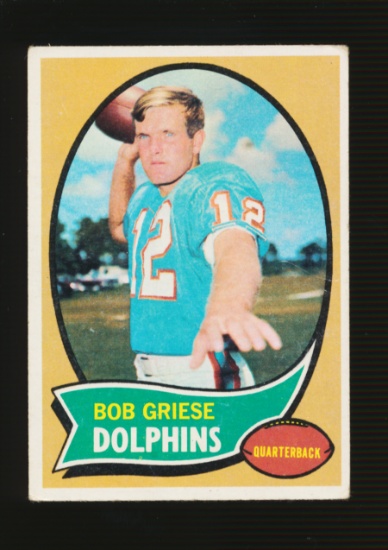 1970 Topps Football Card #10 Hall of Famer Bob Griese Miami Dolphins