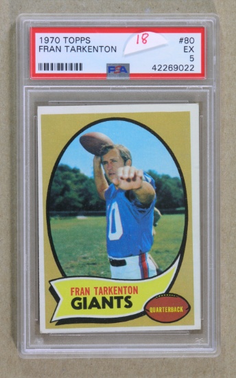 1970 Topps Football Card #80 Hall of Famer Fran Tarkenton New York Giants.