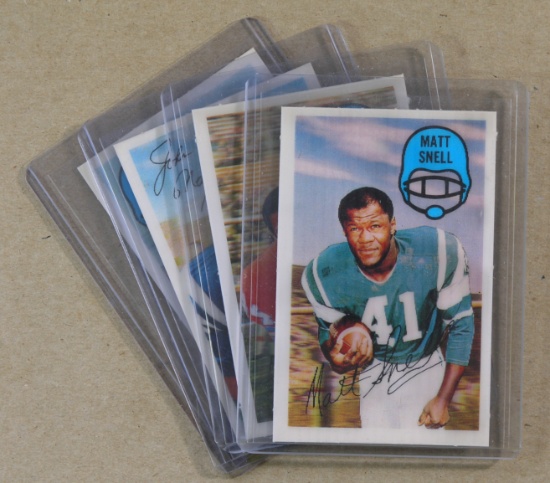 (4) 1970 Kelloggs Xograph 3D Football Cards. Higher Grades-No Cracks