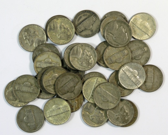 (35 ) Silver "War" Jefferson Nickels