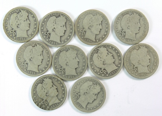 (10) 1915 & 1916 Barber Quarters