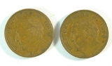(2) 1959 Mexican Diez Centavos