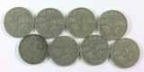 (8) 1920s Random Dates Canadian 5 Cent Coins