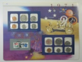 Postal Commemorative Society US Uncirculated 1971 Coin Mint Set Mounted on