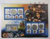 Postal Commemorative Society US Uncirculated 1973 Coin Mint Set Mounted on
