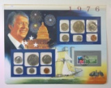 Postal Commemorative Society US Uncirculated 1976 Coin Mint Set Mounted on
