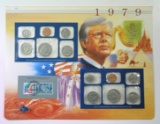 Postal Commemorative Society US Uncirculated 1979 Coin Mint Set Mounted on