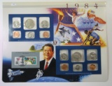 Postal Commemorative Society US Uncirculated 1984 Coin Mint Set Mounted on