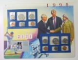 Postal Commemorative Society US Uncirculated 1995 Coin Mint Set Mounted on