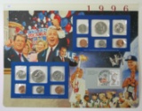 Postal Commemorative Society US Uncirculated 1996 Coin Mint Set Mounted on