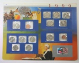 Postal Commemorative Society US Uncirculated 1999 Coin Mint Set Mounted on