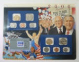 Postal Commemorative Society US Uncirculated 2000 Coin Mint Set Mounted on